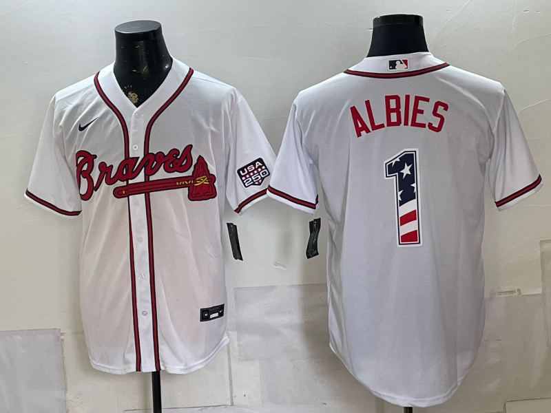 Men Atlanta Braves #1 Albies white Nike 2026 Jersey 0716004